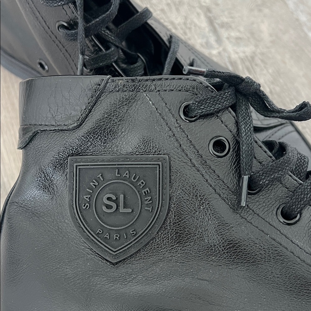New Saint Laurent Bedford High-Tops Black Sneakers size 39 US 9 - Picture 5 of 17